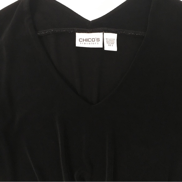 Chico’s Travelers V Neck Black Top - Picture 3 of 8